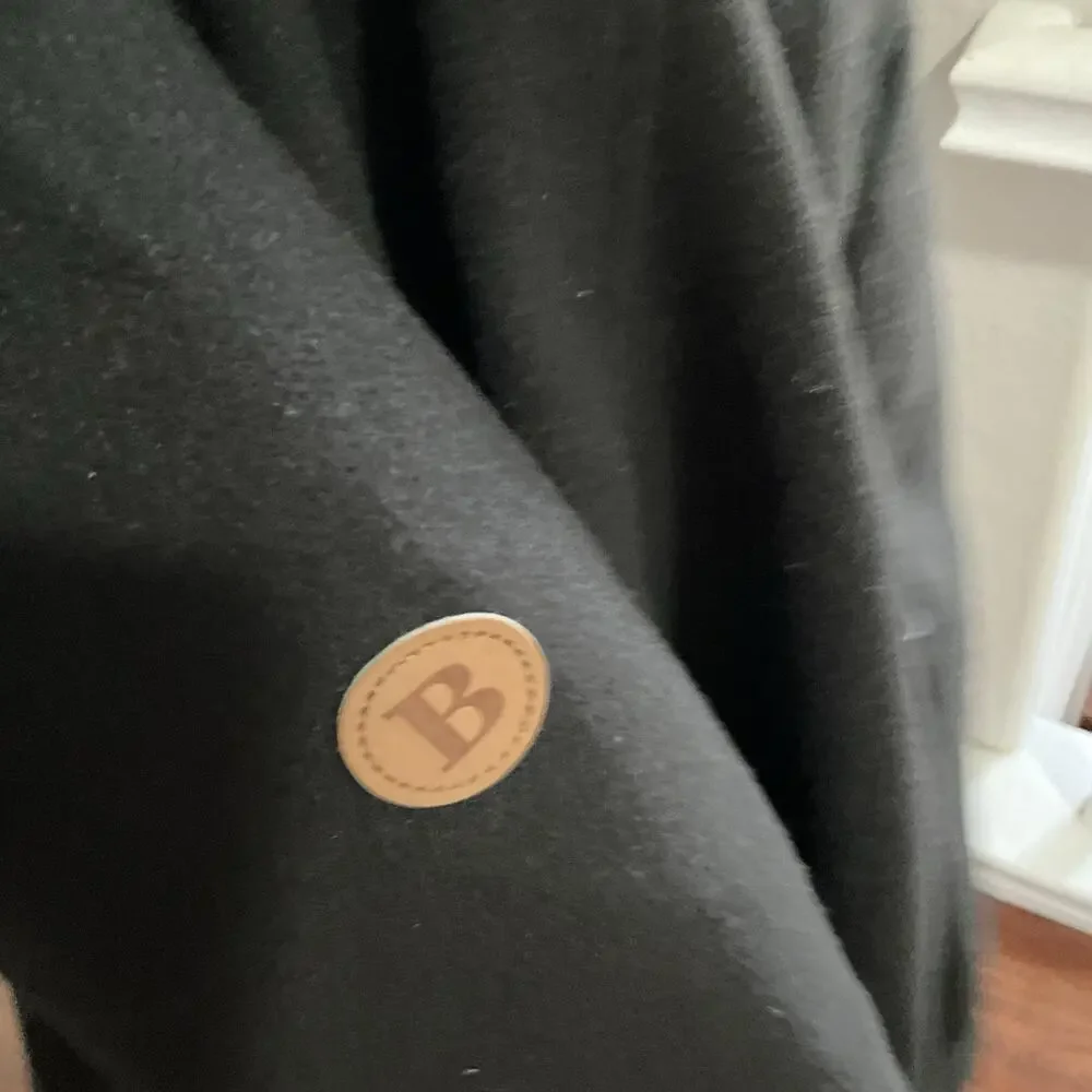 B by Brooks Brothers Boys Black Wool Blend Double Breasted Pea Coat Size 16Y